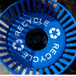 recycle bin, birds-eye view