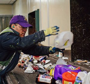 Eureka staff sort waste in facility.